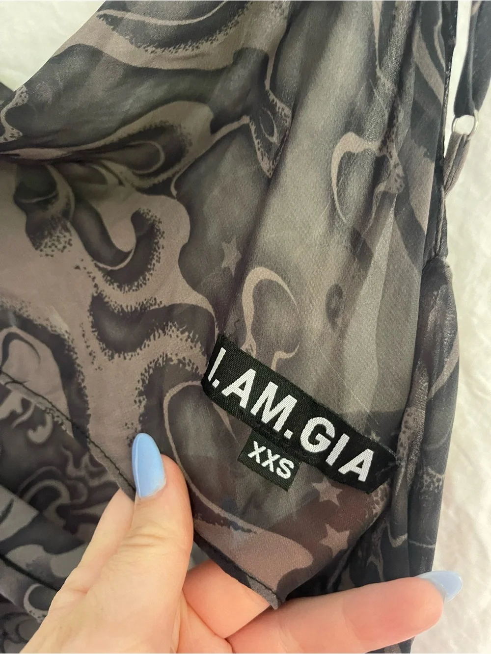 I.AM.GIA Abstract Print Maxi Dress Cyber Y2K Grunge Festival Indie Size XXS